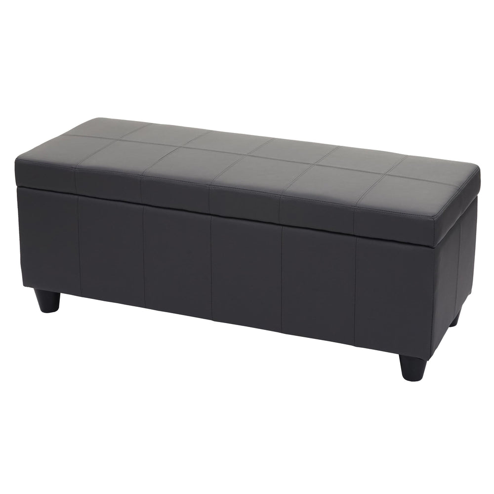 Aufbewahrungsbank Kunstleder Sitztruhe 114x45x45cm grau