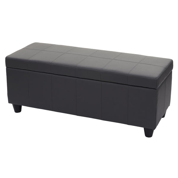 Aufbewahrungsbank Kunstleder Sitztruhe 114x45x45cm grau
