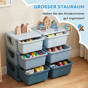 Aufbewahrungsbox für Kinder mit 3 Schubladen blau