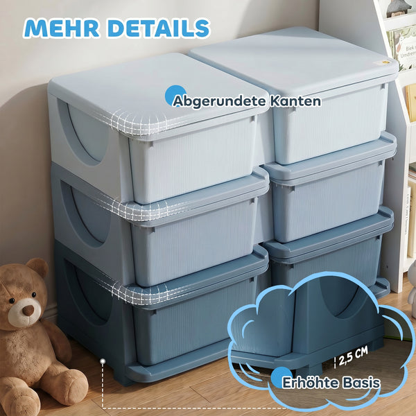 Aufbewahrungsbox für Kinder mit 3 Schubladen blau