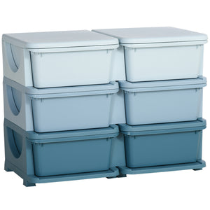 Aufbewahrungsbox für Kinder mit 3 Schubladen blau