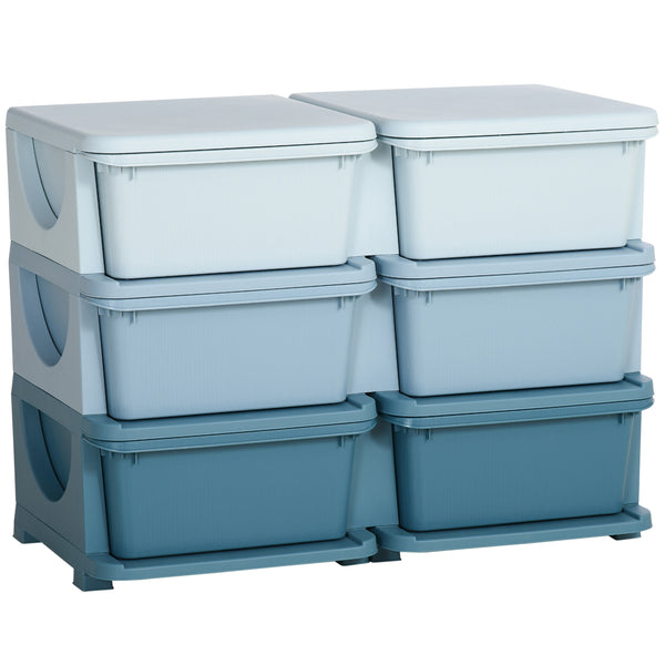 Aufbewahrungsbox für Kinder mit 3 Schubladen blau