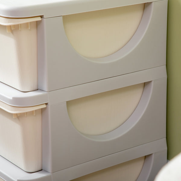 Aufbewahrungsbox für Kinderzimmer mit 3 Schubladen aus Kunststoff