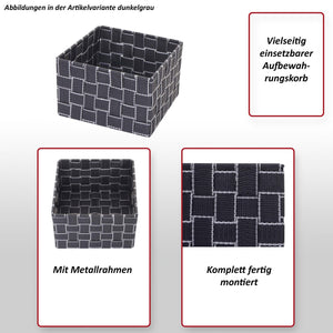 Aufbewahrungskorb Dekokorb Regalkorb Aufbewahrung 12x19x19cm weiss