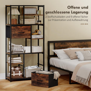 Aufbewahrungsregal mit Stoffschubladen und 9 offenen Fächern