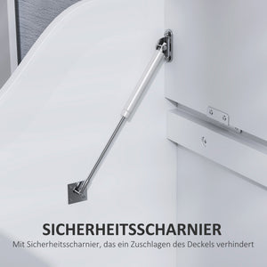 Aufbewahrungstruhe mit Deckel und viel Stauraum aus Holz weiss