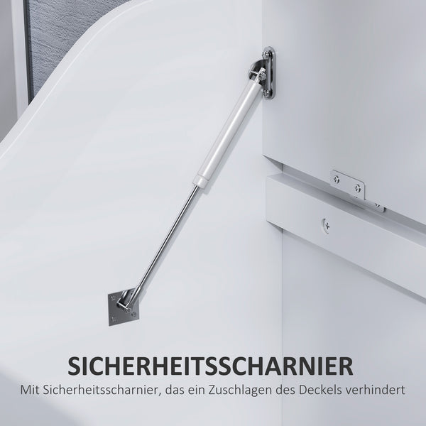 Aufbewahrungstruhe mit Deckel und viel Stauraum aus Holz weiss