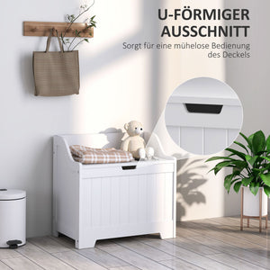 Aufbewahrungstruhe mit Deckel und viel Stauraum aus Holz weiss