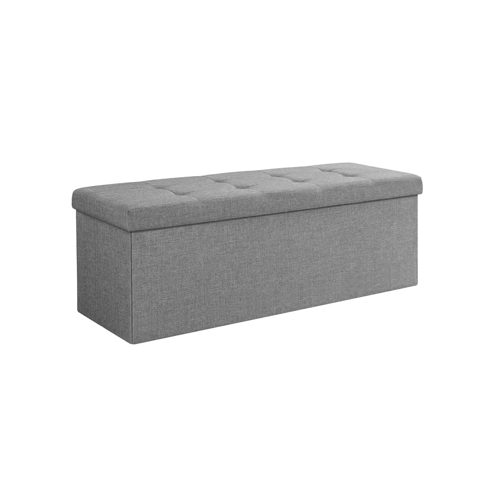Cassapanca contenitore, panca, pieghevole, grigio chiaro