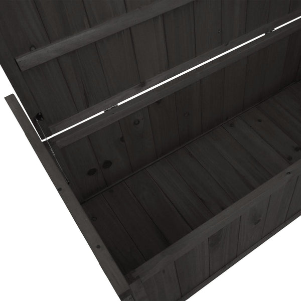 Aufbewahrungstruhe Gartentruhe Auflagenbox Tanne Holz 53x108x60cm anthrazit