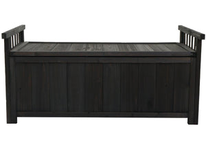 Aufbewahrungstruhe Gartentruhe Auflagenbox Tanne Holz 53x108x60cm anthrazit