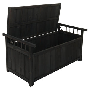 Aufbewahrungstruhe Gartentruhe Auflagenbox Tanne Holz 53x108x60cm anthrazit