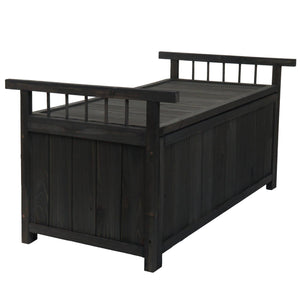 Aufbewahrungstruhe Gartentruhe Auflagenbox Tanne Holz 53x108x60cm anthrazit