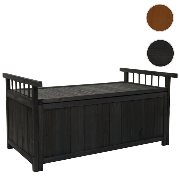 Aufbewahrungstruhe Gartentruhe Auflagenbox Tanne Holz 53x108x60cm anthrazit