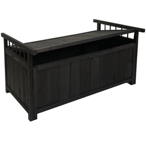 Aufbewahrungstruhe Gartentruhe Auflagenbox Tanne Holz 53x108x60cm anthrazit