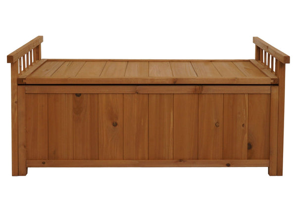 Aufbewahrungstruhe Gartentruhe Auflagenbox Tanne Holz 53x108x60cm natur