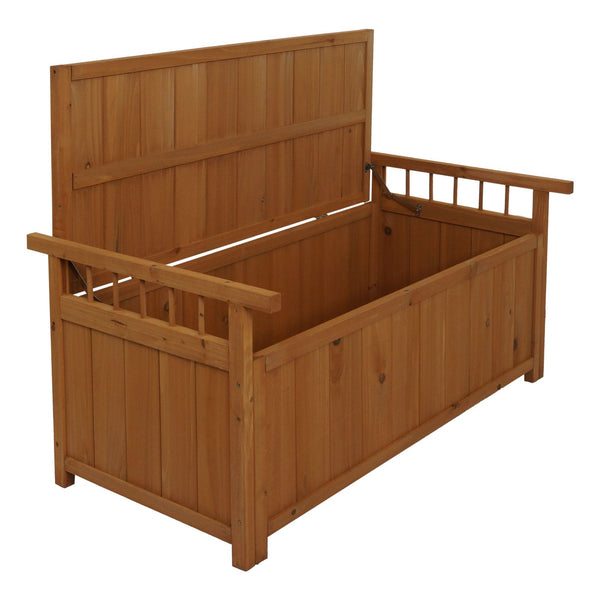 Aufbewahrungstruhe Gartentruhe Auflagenbox Tanne Holz 53x108x60cm natur