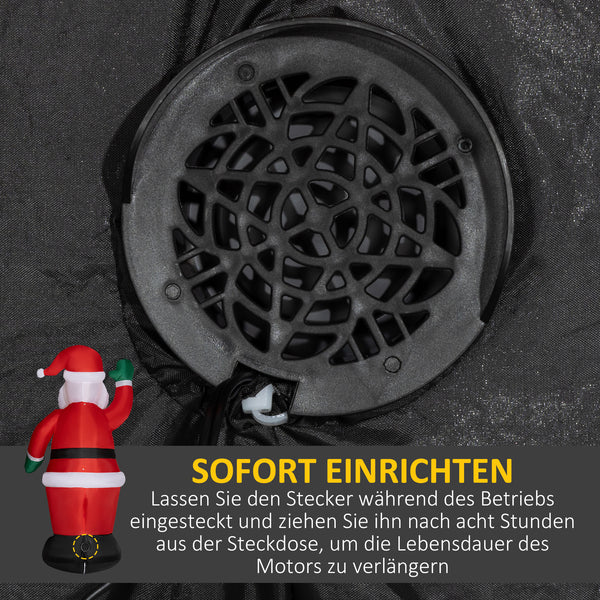 Aufblasbarer Weihnachtsmann 184cm mit LED-Beleuchtung