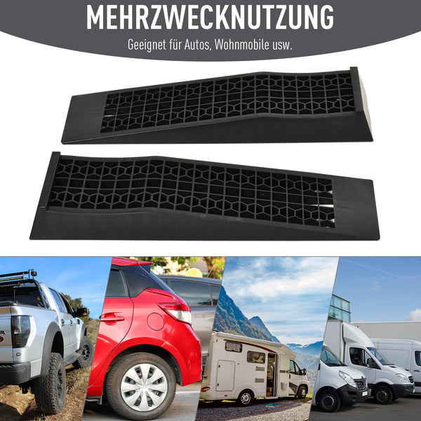 Auffahrrampe 2er Set Gummi 70x20x8cm Schwarz