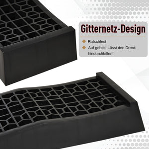 Auffahrrampe 2er Set Gummi 70x20x8cm Schwarz