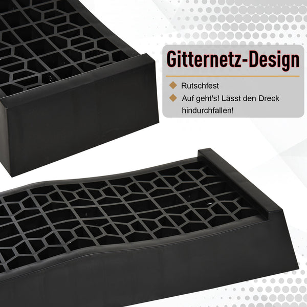 Auffahrrampe 2er Set Gummi 70x20x8cm Schwarz
