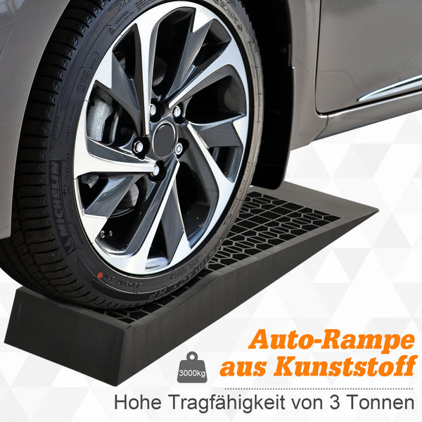Auffahrrampe 2er Set Gummi 70x20x8cm Schwarz