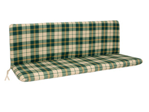 Auflage BOSTON für Bank 3-sitzer, grün/beige kariert