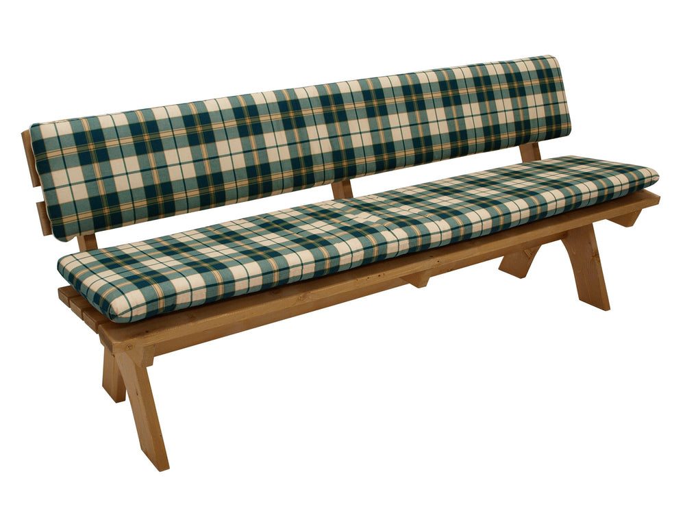 Auflagenset BOSTON für Bank 4-sitzer 200cm, grün/beige kariert, 2-teilig
