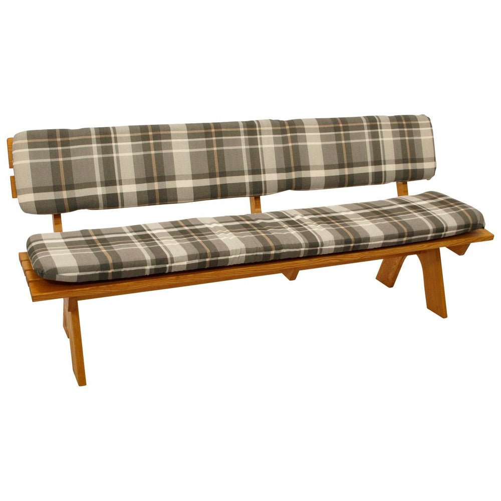 Auflagenset SEATTLE 2-teilig, grau/beige kariert