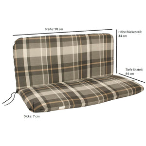 Auflage SEATTLE grau/beige 2-sitzer Bank