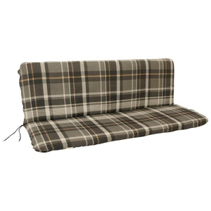 Auflage SEATTLE für 3-Sitzer-Bank grau/beige kariert