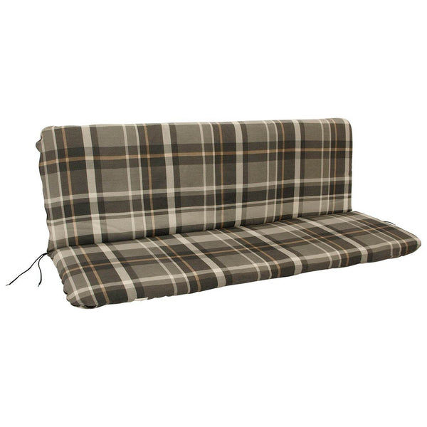 Auflage SEATTLE für 3-Sitzer-Bank grau/beige kariert