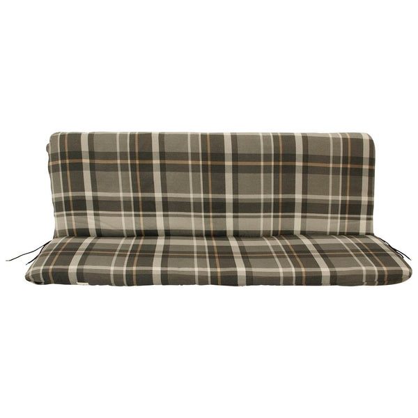 Auflage SEATTLE für 3-Sitzer-Bank grau/beige kariert