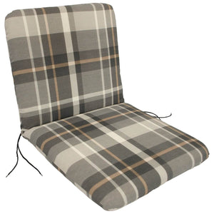 Auflage SEATTLE für Sessel grau/beige kariert