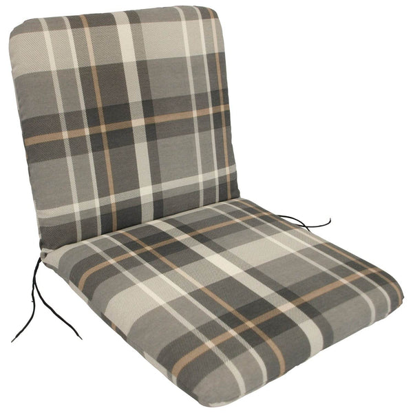 Auflage SEATTLE für Sessel grau/beige kariert