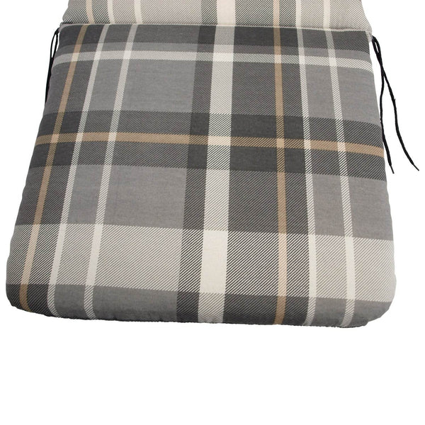 Auflage SEATTLE für Sessel grau/beige kariert