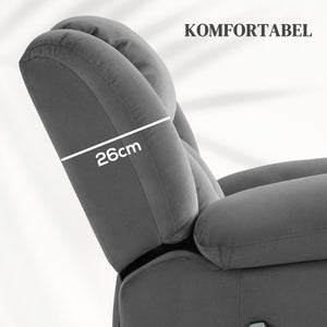 Aufstehsessel elektrisch mit Samtbezug und USB für Senioren