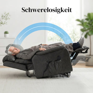 Aufstehsessel elektrisch für Senioren aus Kunstleder schwarz