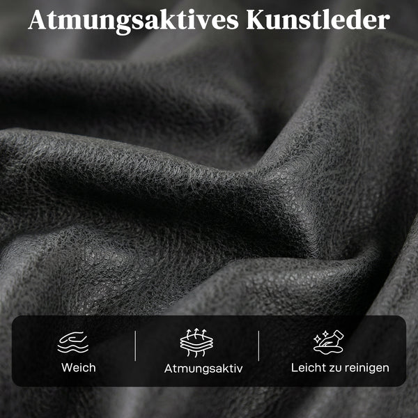 Aufstehsessel elektrisch für Senioren aus Kunstleder schwarz