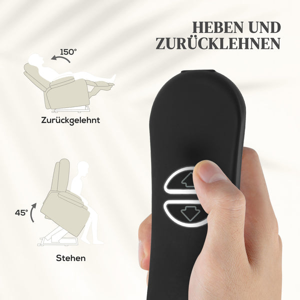 Aufstehsessel Relaxsessel elektrisch mit Aufstehhilfe Massage Heizung creme
