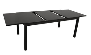 Gartentisch Ausziehtisch ELBA 180/240x100cm Alu Glas Schwarz