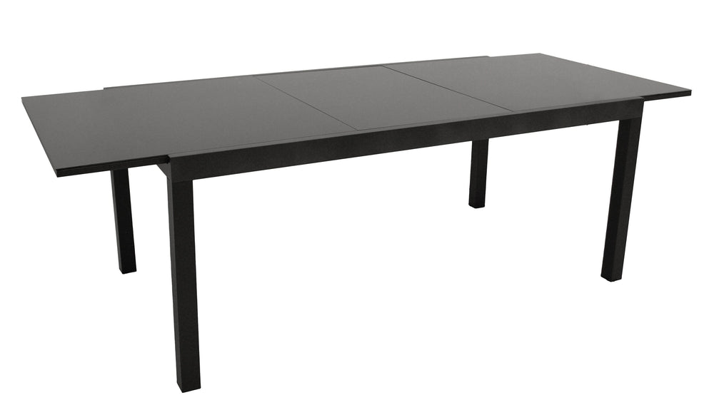 Gartentisch Ausziehtisch ELBA 200/300x110cm Alu Glas schwarz