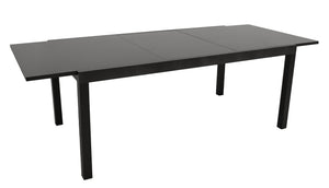 Gartentisch Ausziehtisch ELBA 200/300x110cm Alu Glas schwarz