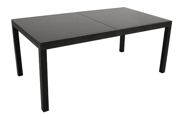 Gartentisch Ausziehtisch ELBA 200/300x110cm Alu Glas schwarz