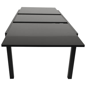 Gartentisch Ausziehtisch ELBA 200/300x110cm Alu Glas schwarz