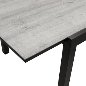 Ausziehtisch FARO 180/240x100cm, Aluminium anthrazit + Glas in Keramikoptik hellgrau