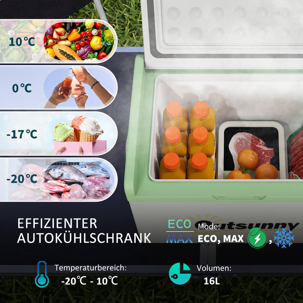 Autokühlschrank Kühlbox mobil für Camping 16L -20 bis 10 Grad