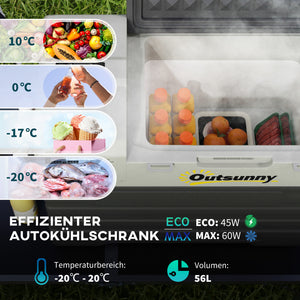Autokühlschrank Kühlbox mobil für Camping 56L -20° bis 20°C