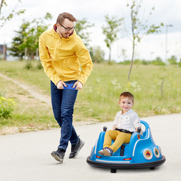 Autoscooter Kinderfahrzeug 12V mit Fernbedienung Musik & 360°-Drehung 3-5 Jahre Blau