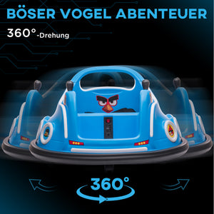 Autoscooter Kinderfahrzeug 12V mit Fernbedienung Musik & 360°-Drehung 3-5 Jahre Blau